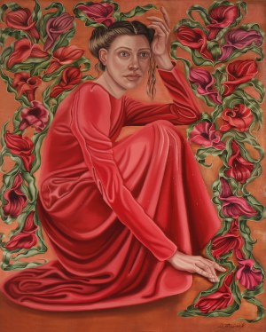 Dorota Kuźnik ( 1975 ), Czerwona sukienka , 2021