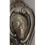 neorokokowy świecznik srebrny próba 800 herb Leliwa