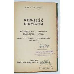 GALIŃSKI Adam, Powieść liryczna.