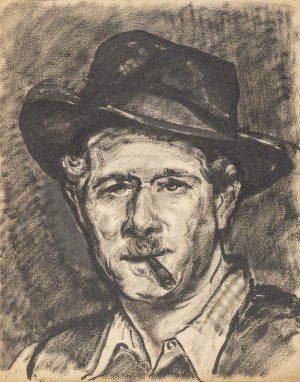 Srzednicki Konrad (1894-1993), Autoportret w kapeluszu, lata 50.