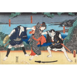 Utagawa Kunisada (1786-1865), Scena z cyklu Chushingura, ok. 1850