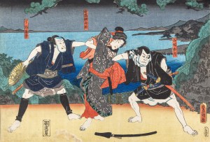 Utagawa Kunisada (1786-1865), Scena z cyklu Chushingura, ok. 1850