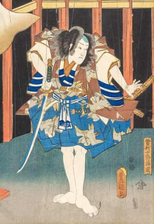 Utagawa Kunisada (1786-1865), Scena 5 z cyklu Chushingura, ok. 1850