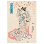 Utagawa Kuniyoshi (1798-1861), Kobieta pod drzewem wiśni, 1847-1853