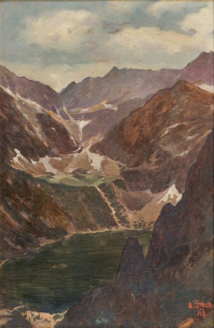 Alfred Żmuda (1897-1966), Pejzaż z Tatr (Morskie Oko i Czarny Staw), 1940