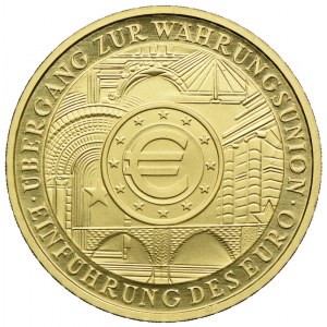 Niemcy, 100 euro 2002, 1/2 uncji Au999