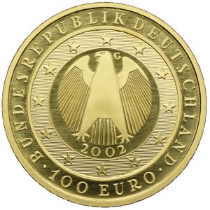 Niemcy, 100 euro 2002, 1/2 uncji Au999