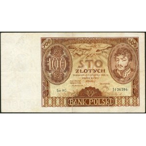 100 złotych 1932 Ser. AC. - znak wodny z kreskami w marginesie