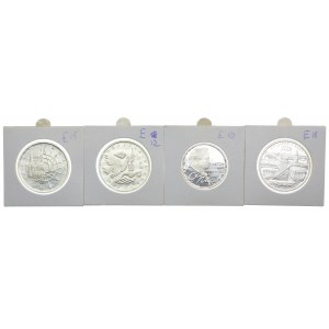 Niemcy, zestaw 1974-2002, 5, 10 marek, 10 euro , proof (4szt.)