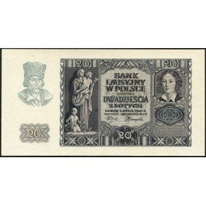 20 złotych 1940, bez serii i numeracji