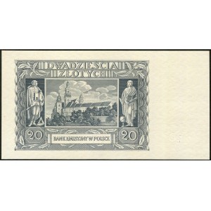 20 złotych 1940, bez serii i numeracji