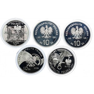 Zestaw, 10 złotych 2002-2007 (5szt.)