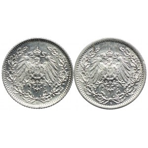 Niemcy, 1/2 marki 1916 A, 1917 E (2szt.)