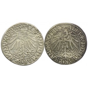Prusy Książęce, 1 grosz 1543 PRVSS, 1544 PRVSS (2szt.)