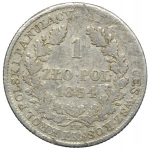 Królestwo Polskie, Aleksander I, 1 złoty 1834 IP, Warszawa