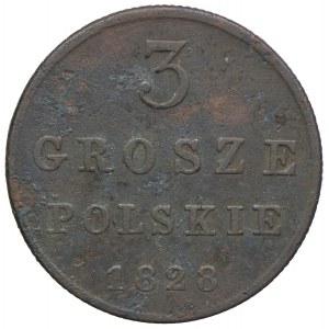 Królestwo Polskie, 3 grosze Polskie 1828 FH, Warszawa