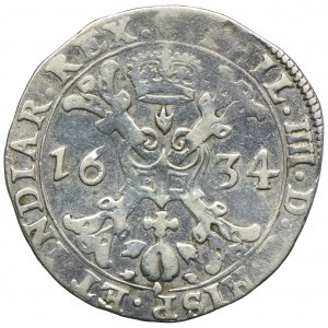 Niderlandy Hiszpańskie, Filip IV, 1/2 patagona 1634, Bruksela