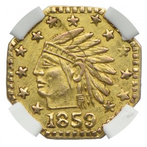 USA, Gold Token 1859, Kalifornia, NGC AU58