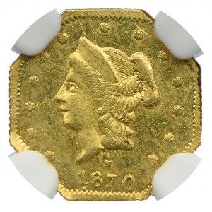 USA, 1/2 dolara 1870 G, Kalifornia, NGC MS62