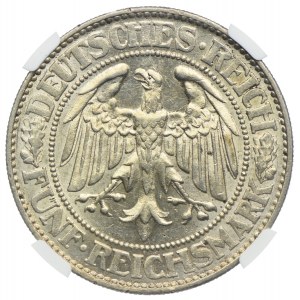 Niemcy, Republika Weimarska, 5 marek 1928 F, Stuttgart, NGC MS62