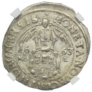 Jan II Kazimierz, ort 1663, Toruń, NGC AU