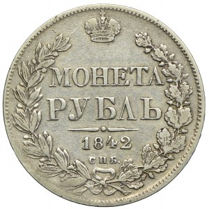 Rosja, Mikołaj I, rubel 1842 СПБ АЧ, Petersburg