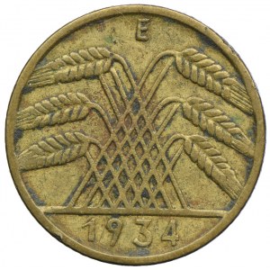 Niemcy, 10 fenigów 1934 E, Muldenhütten