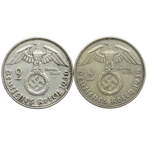 Niemcy, 2 marki 1936 D (2szt.)