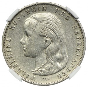 Holandia, 1 gulden 1896, Utrecht, NGC XF45