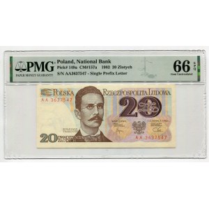 20 złotych 1982 - AA - PMG 66 EPQ