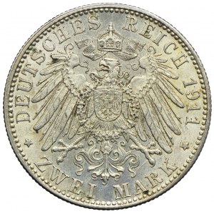 Niemcy, Bawaria - regent Luitpold, 2 marki 1911 D, Monachium