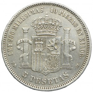 Hiszpania, Amadeusz I, 5 peset 1871 SDM, Madryt