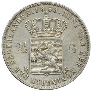 Holandia, Wilhelm III, 2 1/2 Guldena 1858 Utrecht