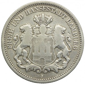 Niemcy, Hamburg, 2 marki 1876 J, Hamburg