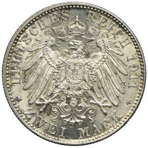 Niemcy, Bawaria - regent Luitpold, 2 marki 1911 D, Monachium