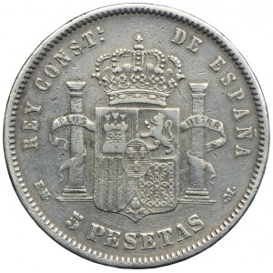 Hiszpania, Alfons XII, 5 peset 1878, Madryt