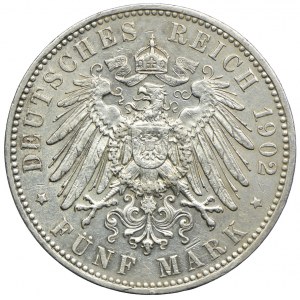Niemcy, Saksonia, 5 marek pośmiertne 1902 E, Muldenhütten