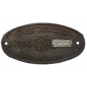 Plakieta / tabliczka znamionowa PAFAWAG 1950