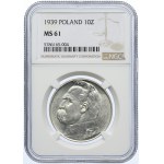 10 złotych 1939, Józef Piłsudski, NGC MS61