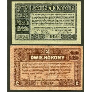 Zestaw, Bielsko 1, 2 korony 1919 (2szt.)