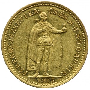 Węgry, Franciszek Józef I, 10 koron 1905 KB, Kremnica