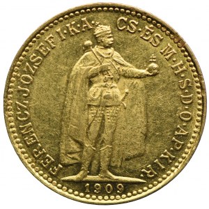 Węgry, Franciszek Józef I, 10 koron 1909 KB, Kremnica