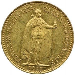 Węgry, Franciszek Józef I, 10 koron 1911 KB, Kremnica
