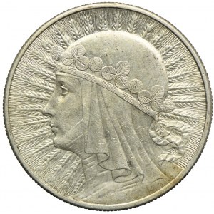 10 złotych 1932 Głowa Kobiety, bez znaku