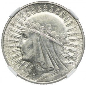10 złotych 1933, Głowa Kobiety, NGC AU55