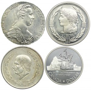 Zestaw monet, Austria, Francja, Meksyk, Kanada (4szt.)