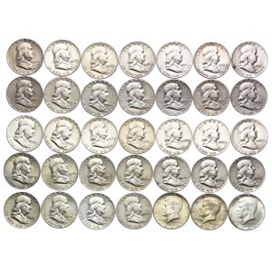 Zestaw, USA 1/2 dolara 1949 - 1964, (35szt.)