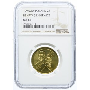 2 złote 1996, Henryk Sienkiewicz, NGC MS66