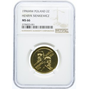 2 złote 1996, Henryk Sienkiewicz, NGC MS66