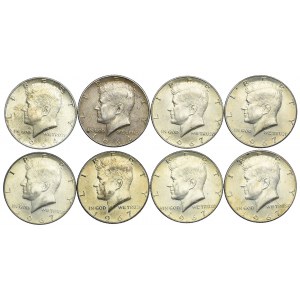 USA, 1/2 dolara 1964-1967 Kennedy (8szt.)